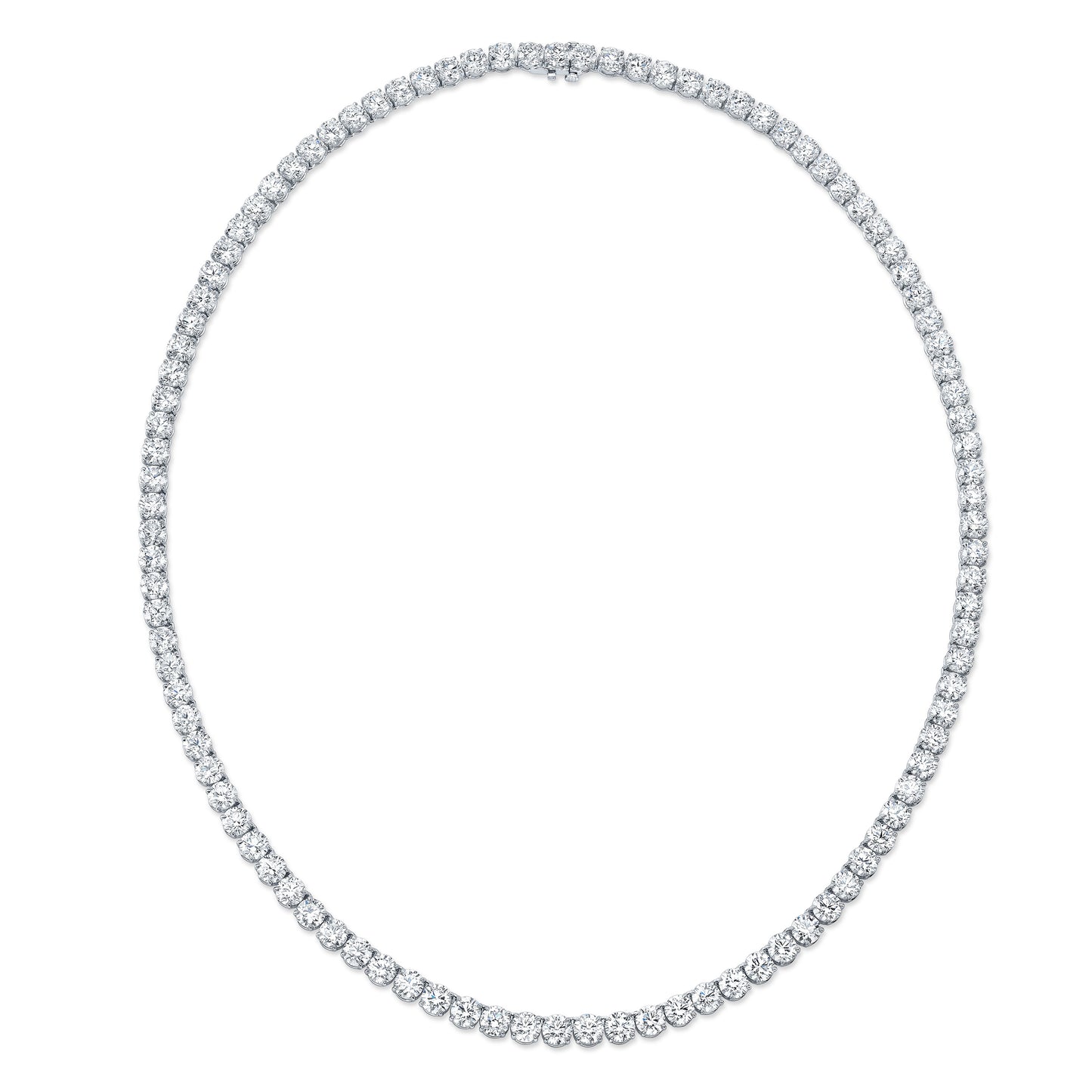 Round Diamond Four-Prong Tennis Necklace