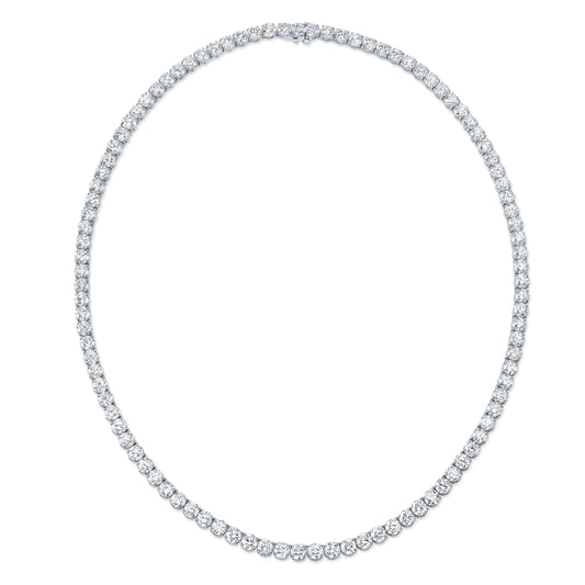 Round Diamond Four-Prong Tennis Necklace