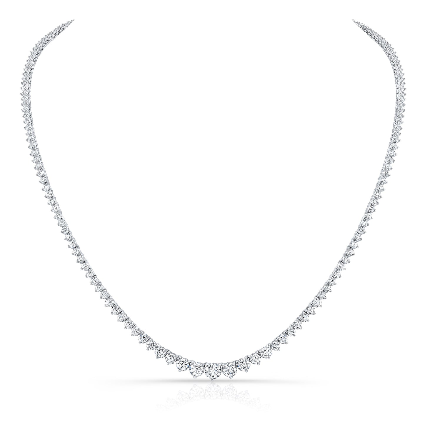 Graduated Round Diamond Tennis Necklace