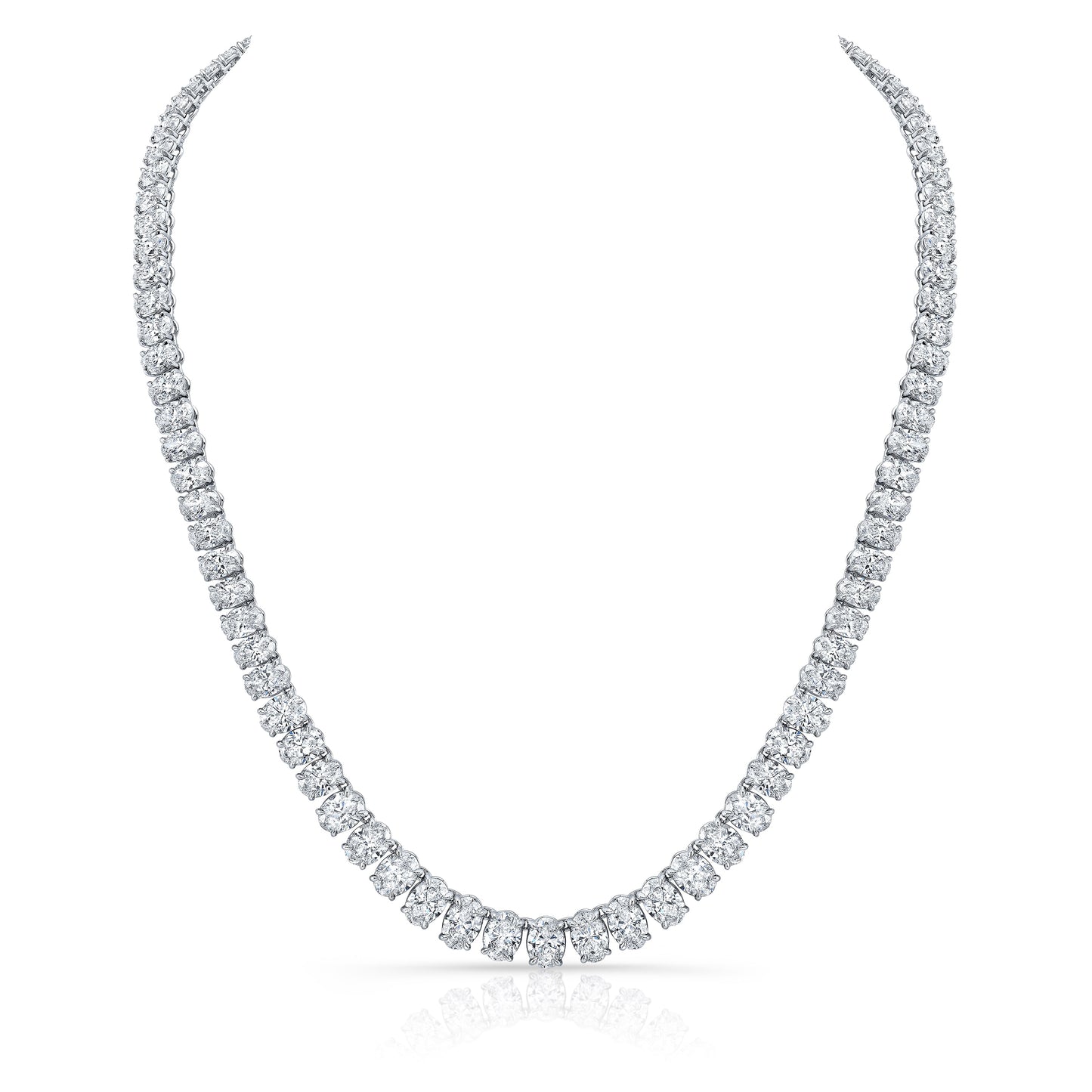 Oval Diamond Tennis Necklace