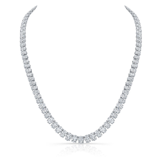 Oval Diamond Tennis Necklace