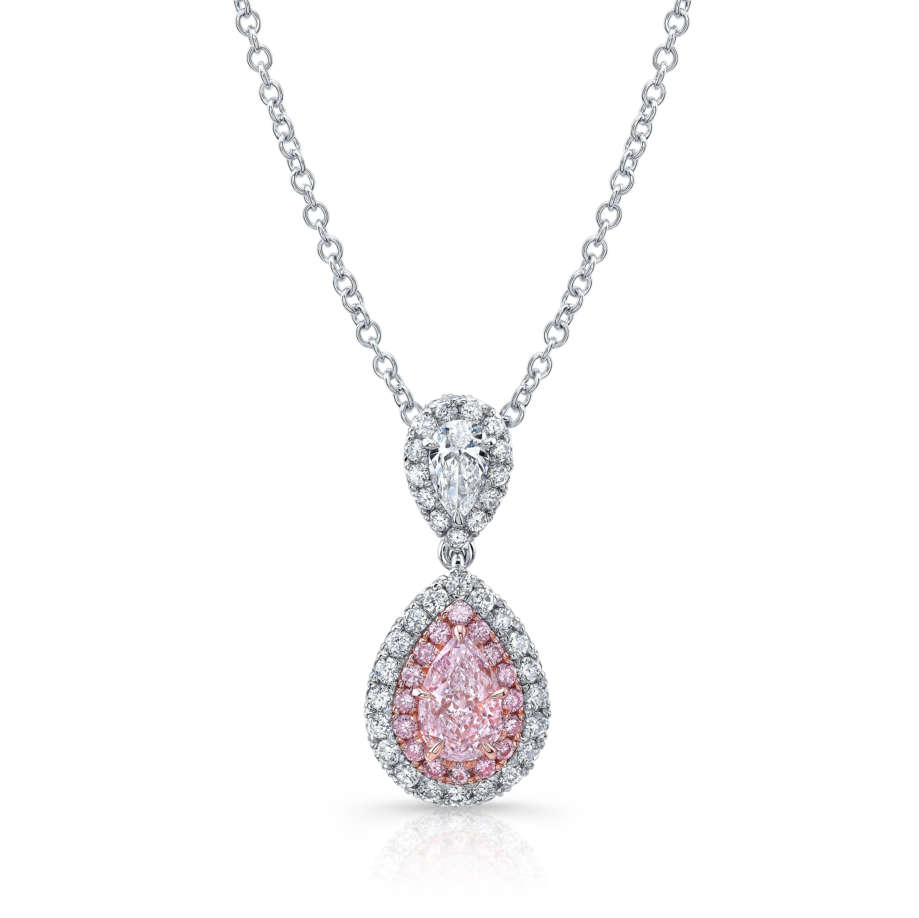 Fancy Pink Pear Diamond Pendant