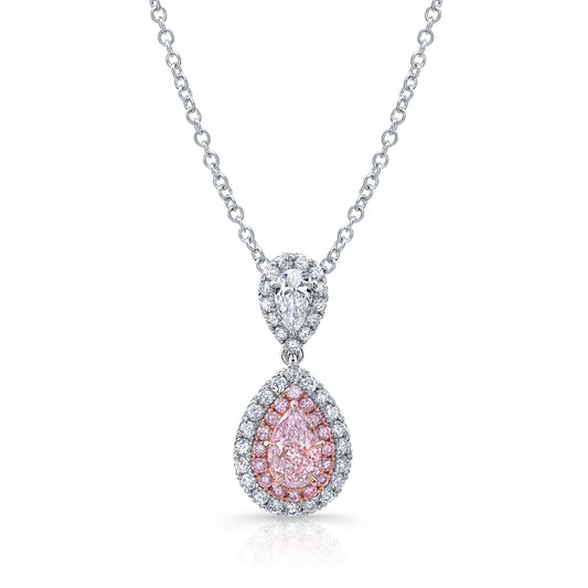 Fancy Pink Pear Diamond Pendant
